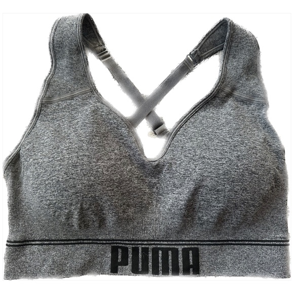 2/$19 Puma Convertible Gray Sports Bra size small Medium Large XL - Picture 3 of 4